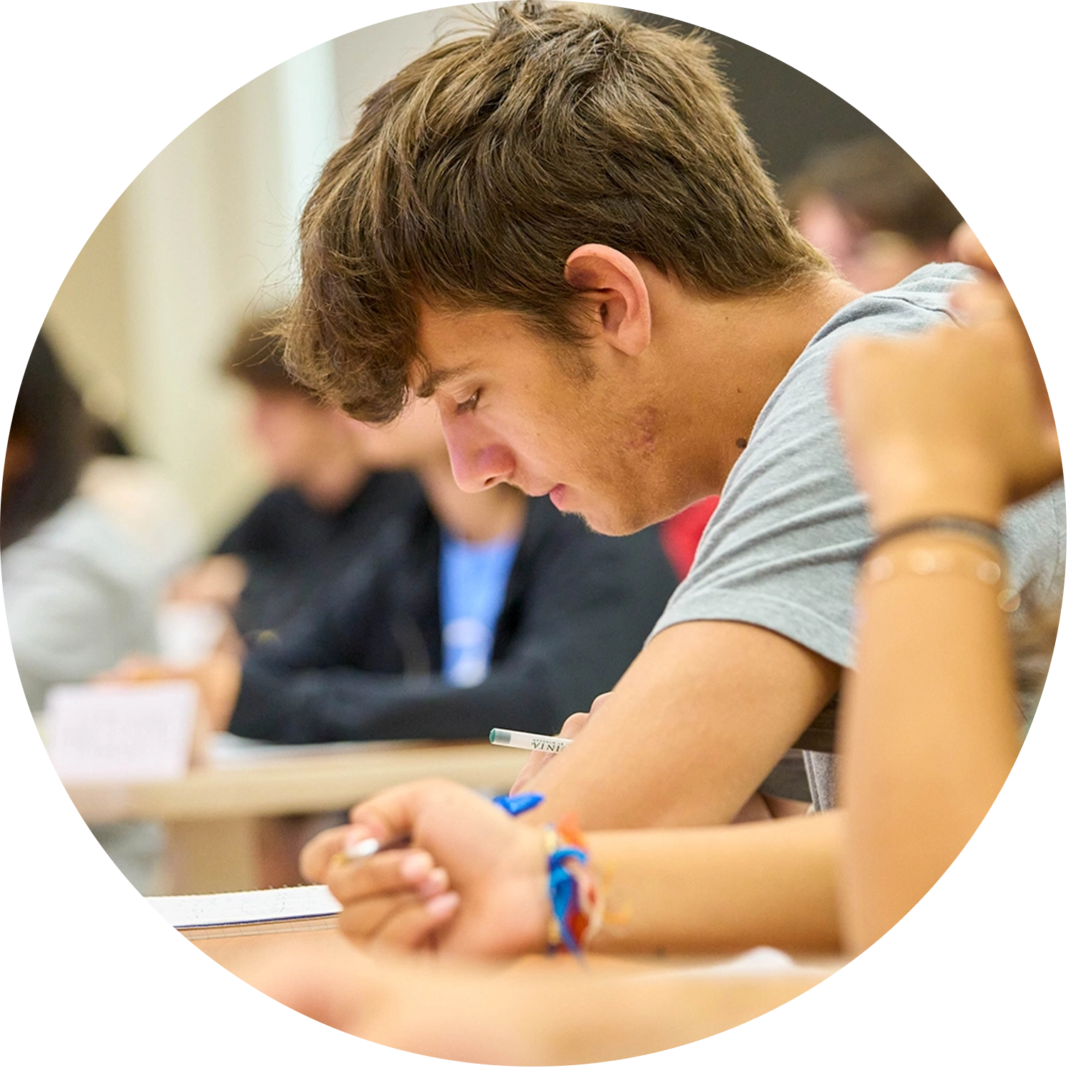 College of Business Business Management Major student focusing on classwork