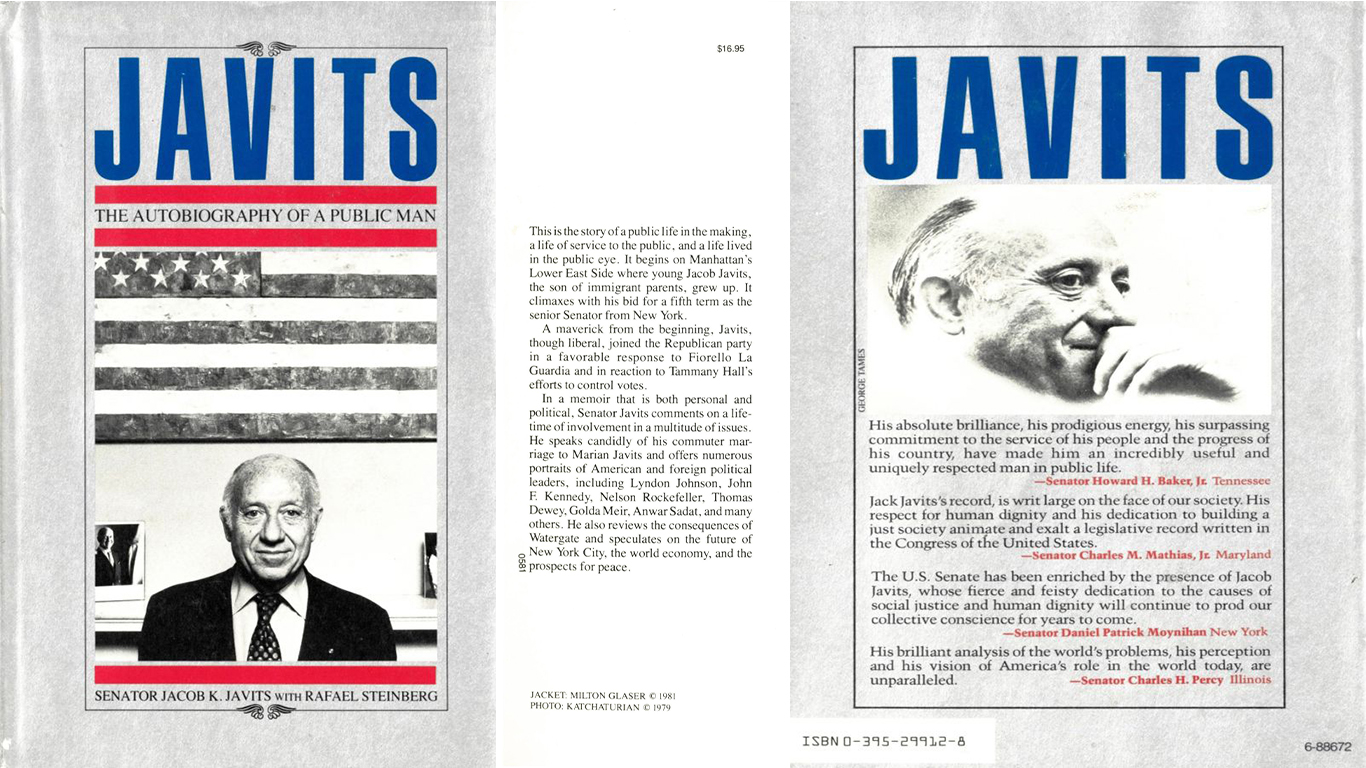 Javits: The Autobiography of a Public Man Covers of Javits: The Autobiography of a Public Man