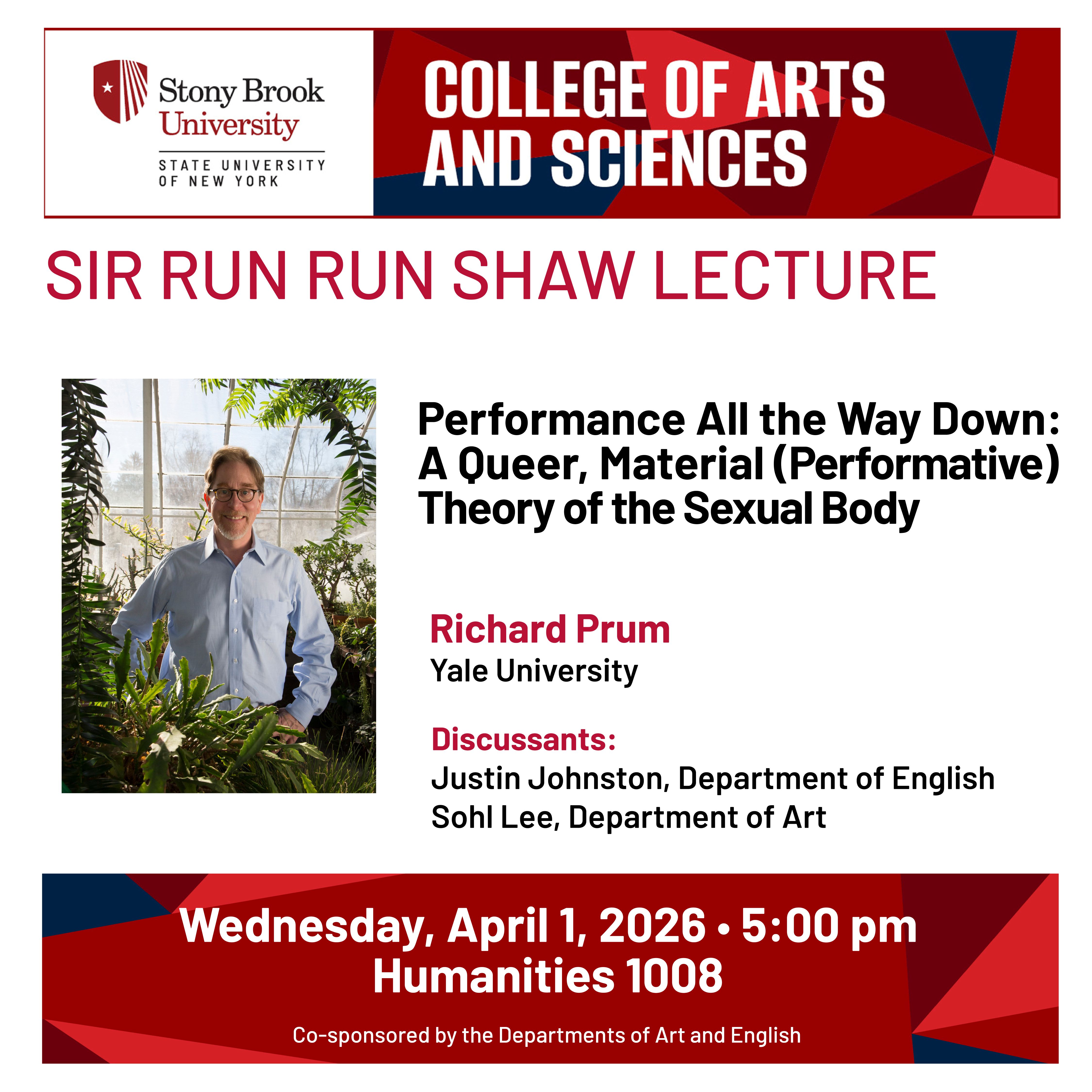Sir Run Run Shaw series lecture, April 1