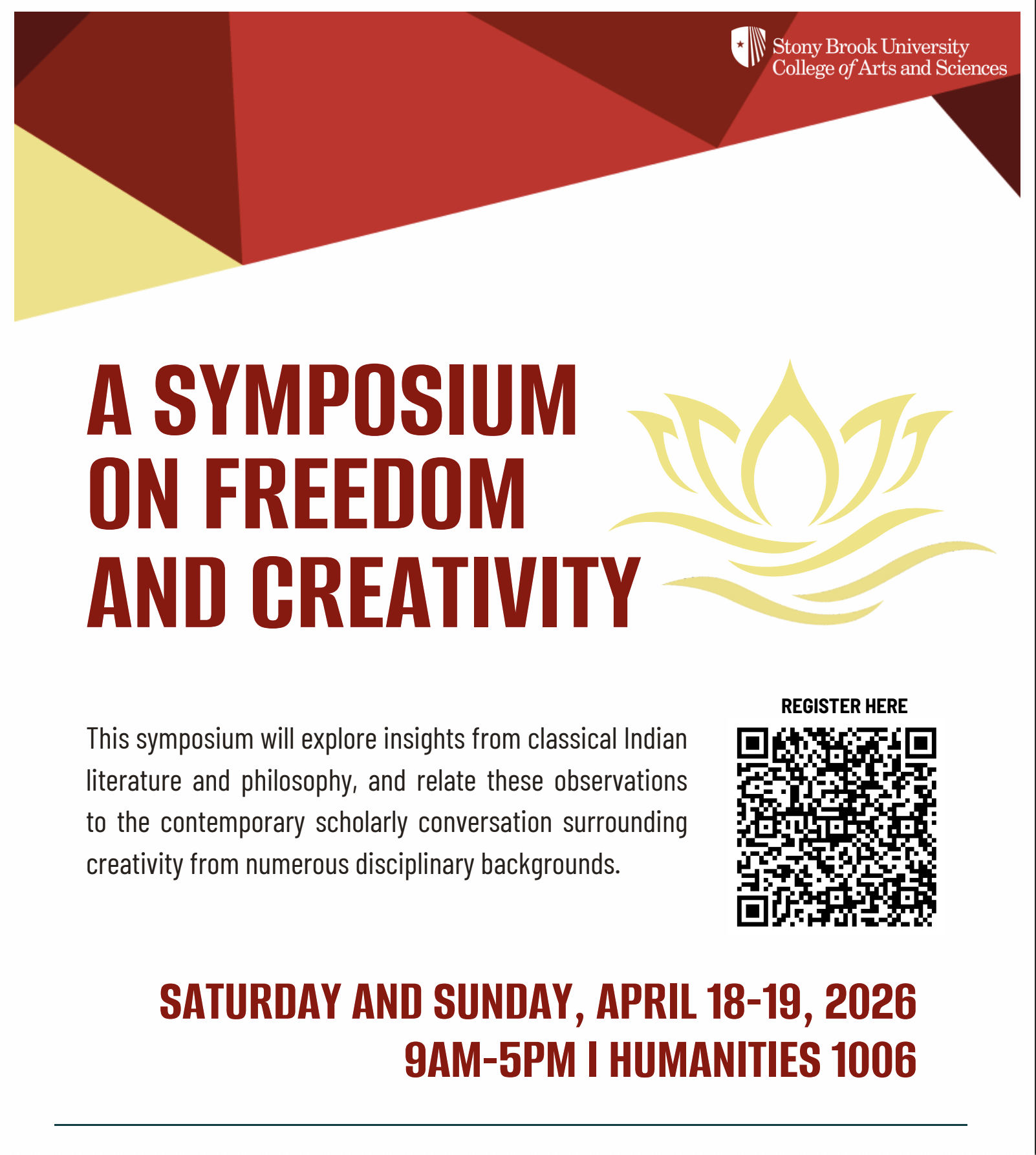 Symposium 20026 This symposium will explore insights from classical indian literature and philosophy, and related these observations to the contemporary scholarly conversation surrounding creativity from numerous disciplinary backgrounds
